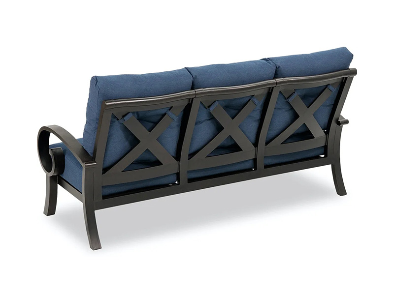 Sofa za terasu od ostarjelog brončanog aluminija s jastucima