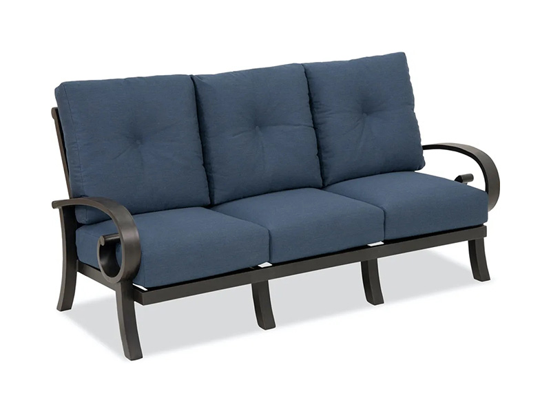 Sofa za terasu od ostarjelog brončanog aluminija s jastucima